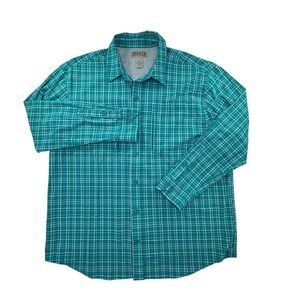 Duluth‎ Trading Co Green Plaid Button Down Shirt Long Sleeve - XL